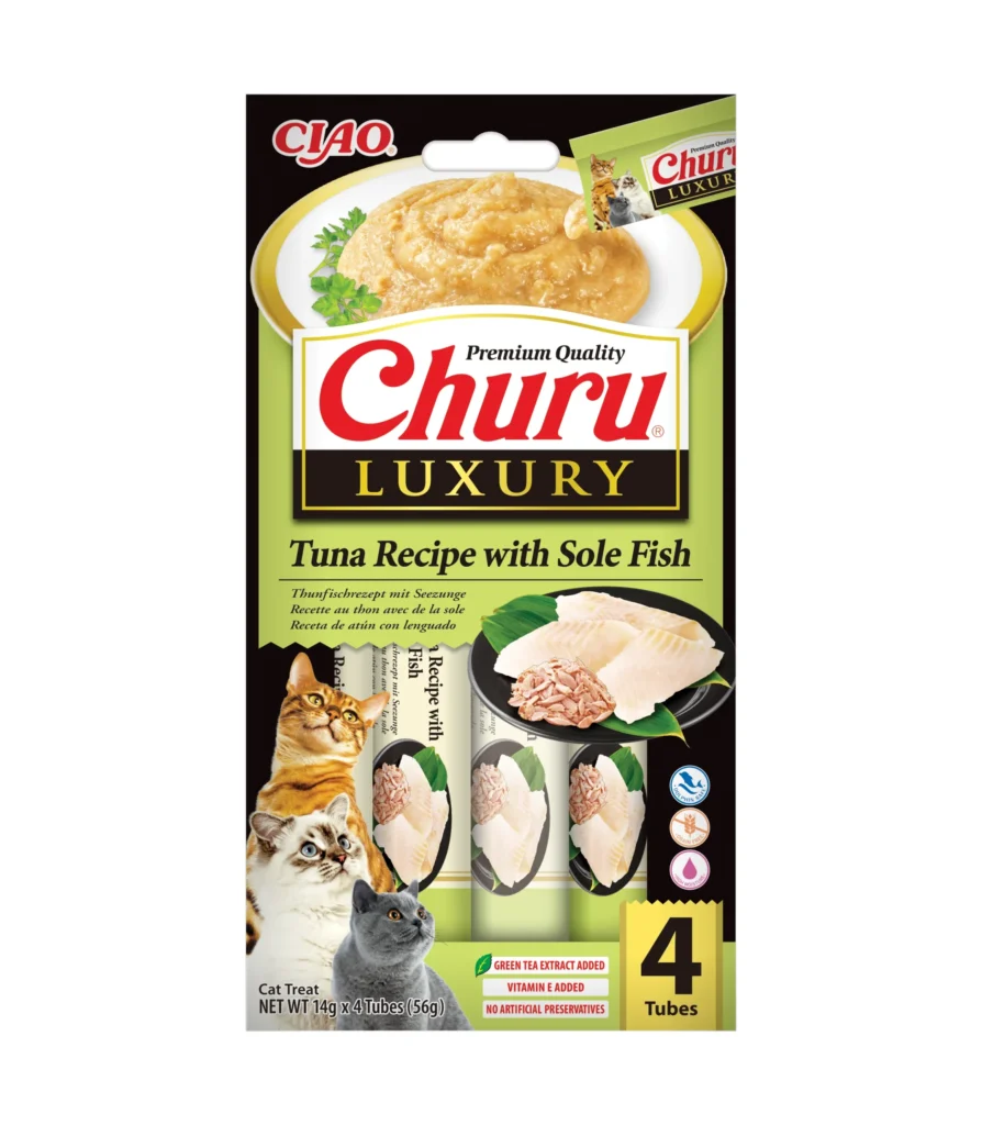 Front packaging of Churu LUXURY Tuna Recipe with Sole Fish