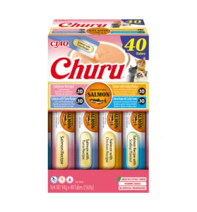 Front packaging of Churu Salmon Variety, 40 tubes pack