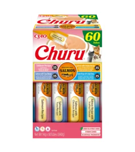 Front packaging of Churu Salmon Variety, 60 tubes pack