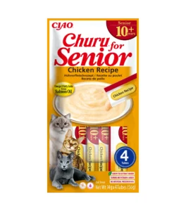 Front packaging of Churu Senior 10+ Chicken Recipe