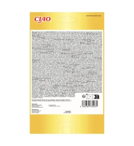 Back of Churu TIDBITS 8P Chicken Recipe, 8 tubes pack.