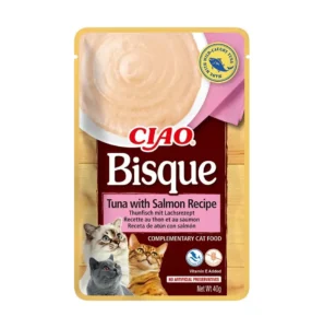 Front packaging of Ciao BISQUE Tuna with Salmon Recipe