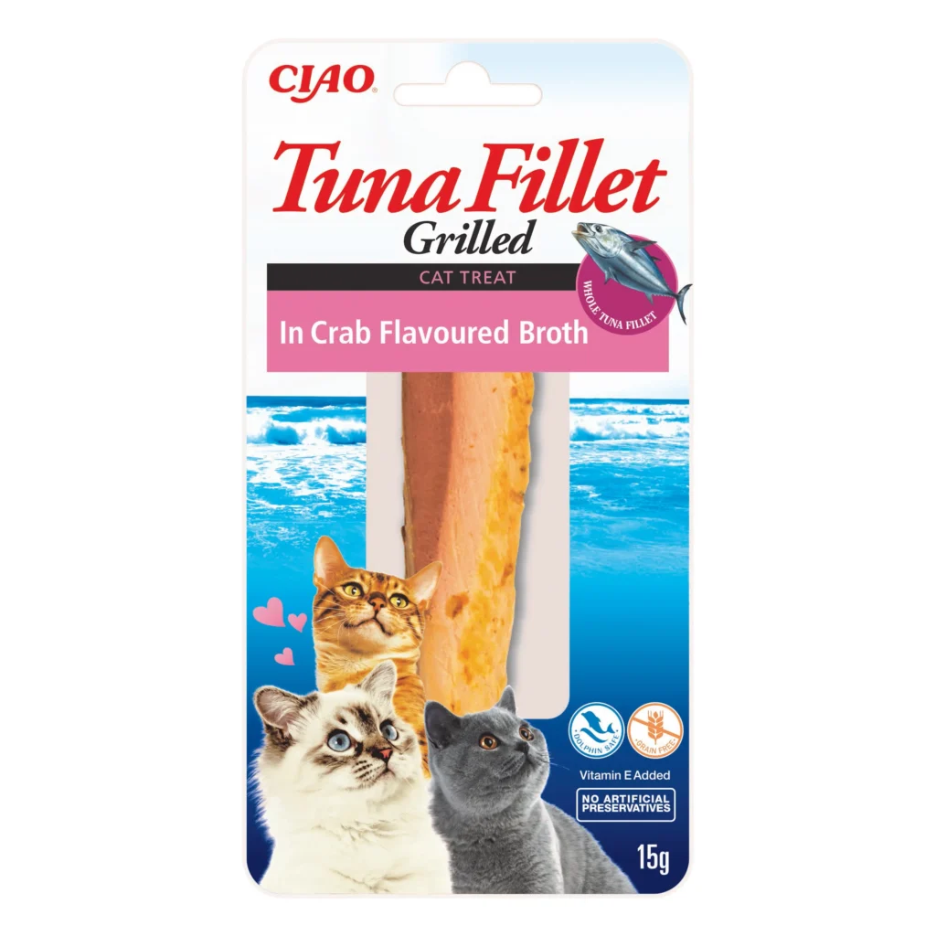 Front packaging of Ciao TUNA FILLET in Crab Flavoured Both