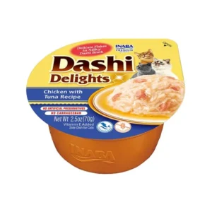 Front packaging of Dashi DELIGHTS Chicken with Tuna Recipe
