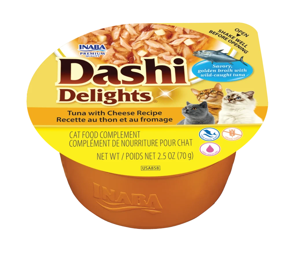 Front packaging of Dashi DELIGHTS TUNA Tuna with Cheese Recipe
