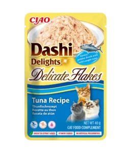Front packaging of Dashi Delights Delicate Flakes Tuna Recipe