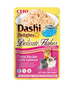 Front packaging of Dashi Delights Delicate Flakes Tuna Recipe with Salmon