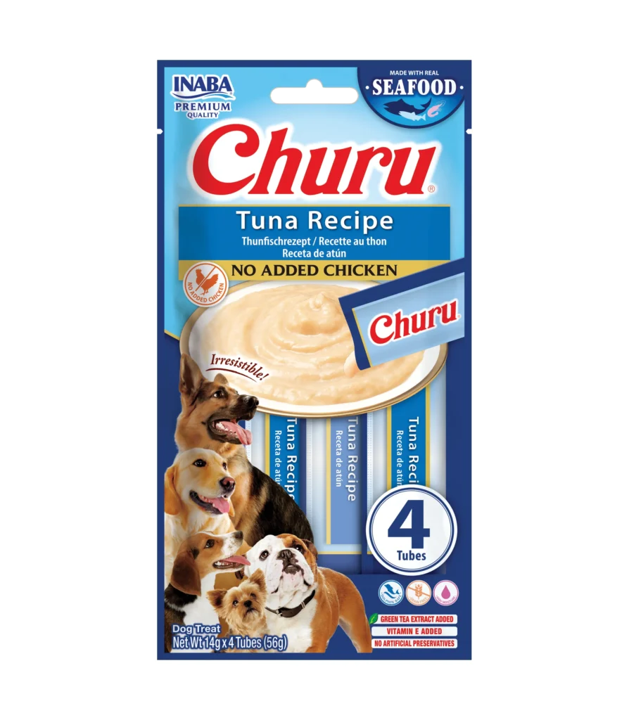Front packaging of Dog Churu FISH Tuna Recipe