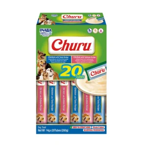 Front packaging of Dog Churu Multipack 20P Chicken Seafood Variety, 20 tubes pack