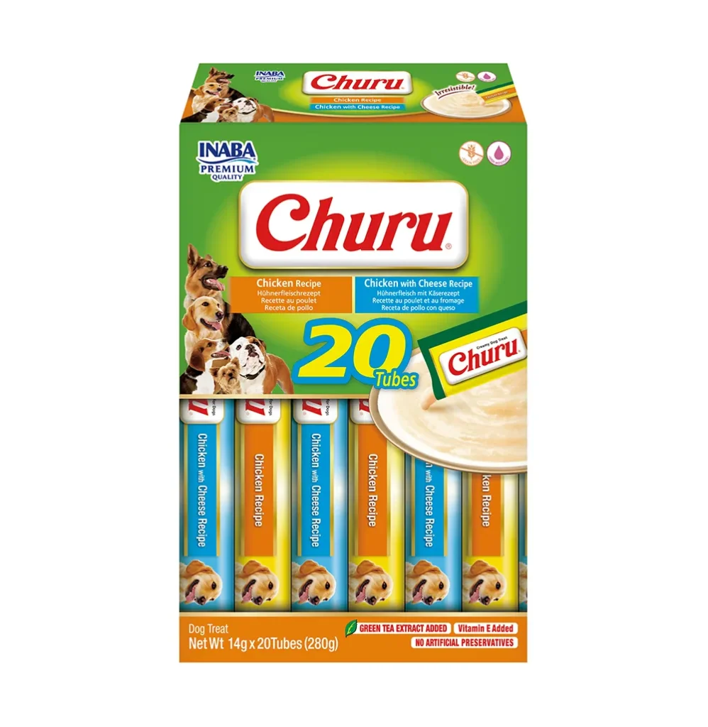 Front packaging of Dog Churu Multipack 20P Chicken Variety, 20 tubes pack