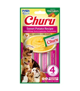 Front packaging of Dog Churu Sweet Potato Recipe
