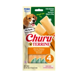 Front packaging of Dog Churu Terrine Rich in Chicken