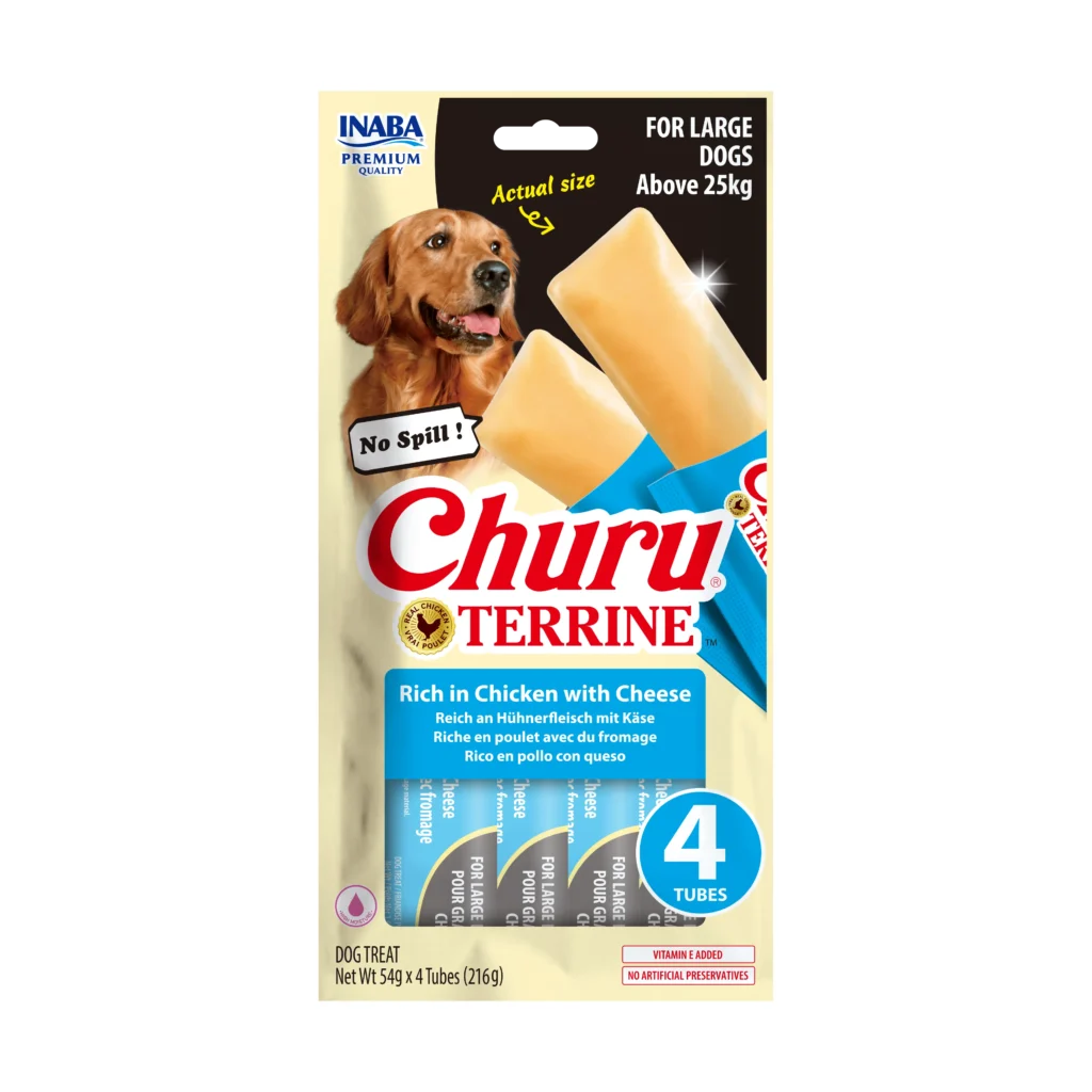 Front packaging of Dog Churu Terrine Rich in Chicken with Cheese