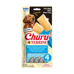 Front packaging of Dog Churu Terrine Rich in Chicken with Cheese
