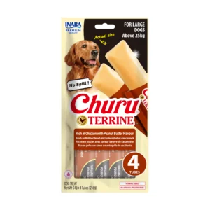 Front packaging of Dog Churu Terrine Rich in Chicken with Peanut Butter Flavour