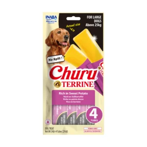 Front packaging of Dog Churu Terrine Rich in Sweet potato