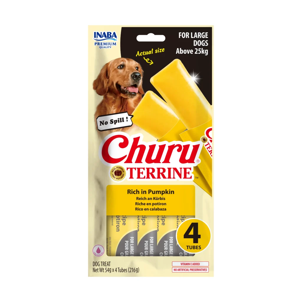Front packaging of Dog Churu Terrine Rich in pumpkin