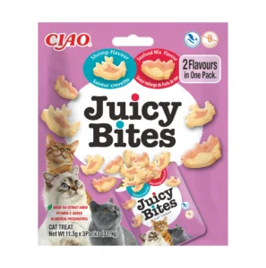 Front packaging of JUICY BITES Shrimp Flavour & Seafood Mix Flavour