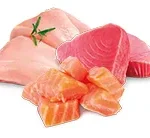 Pollo con atún y salmón